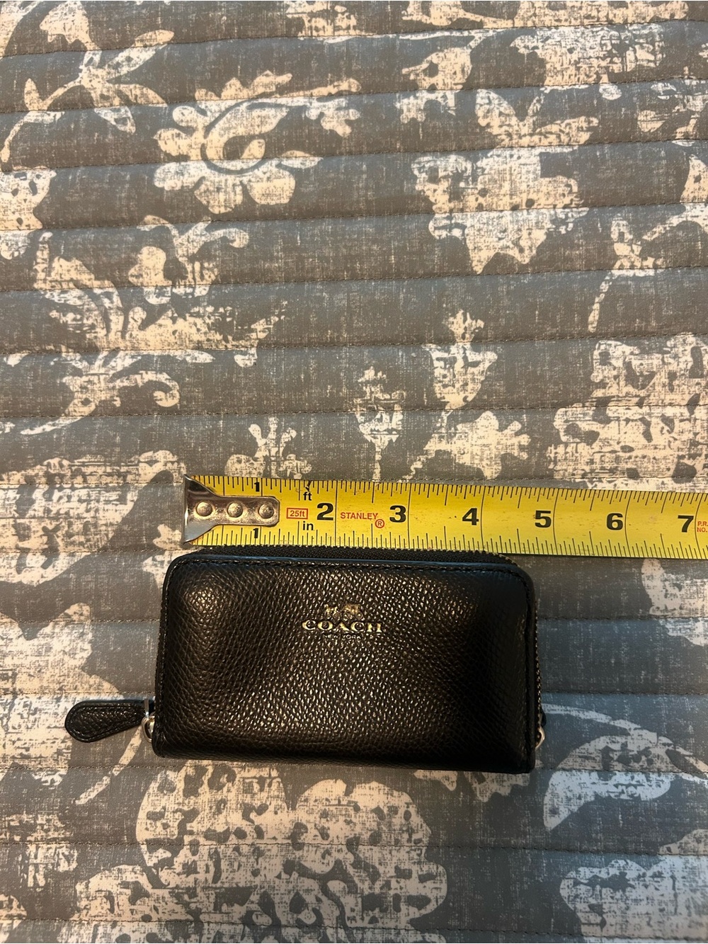 Coach Black Pebbled Leather Zip-Around Wallet with Gold Logo - Picture 3 of 8